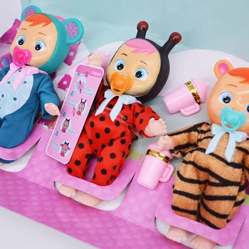 3pcs/set de 6 Inci Drăguț Plângând Papusa Ruperea Plângând Jucarii pentru Copii de Simulare 3D Vinil Cry Baby Doll Aniversare Cadou Surpriza pentru Copii