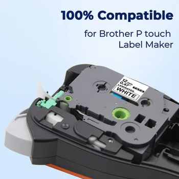 3PK 18mm Heat Shrink Tube Tape Pentru Fratele HSe 241 HSe-241 hse241 Eticheta TZe Bandă Negru pe Alb Pentru Brother P-Touch Label Maker