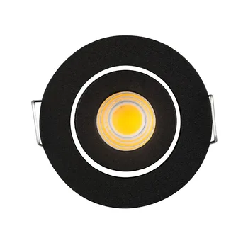 3W LED Mini COB Downlight LED Estompat Plafon Încastrat Lumini la fața Locului se Taie Gaura 42mm Negru pentru Baie/Cabinet/Bucatarie de Lumină