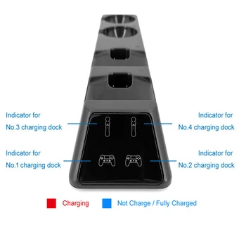 4 in 1 Incarcator Dock Quad Stație de Încărcare pentru PS Move Mișcare și Controller PS4 Playstation 4 PS4 PS4 Slim Pro Indicator LED