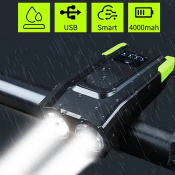 4000mAh Inteligent Inducție Față de Bicicletă Lumină Set USB Reîncărcabilă 800 Lumen LED Lumina Cap cu Claxon Bicicleta Lanterna