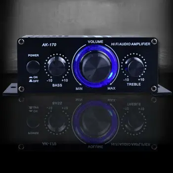 400W DC12V Dual Channel Mini HIFI AUX Amplificator de Putere pentru AK 170 cu lumina LED albastra Masina Acasa Club Muzica de Petrecere