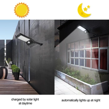 48 de Led-uri Alimentate Solar led Lampă de Perete pentru Exterior Lumina Senzor de Miscare PIR cu Telecomanda Waterproof Street Lampă de Grădină Terasă