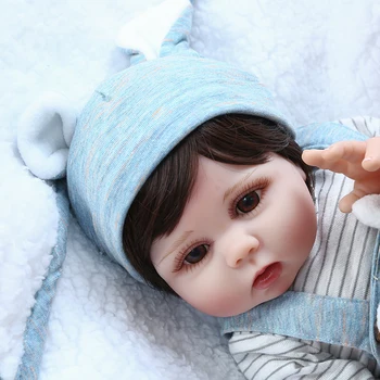 48CM Bebe renăscut corp plin de silicon realiste, flexibile fată băiat renăscut baby dolls dulce twin născut prematur nou-născut papusa cadou