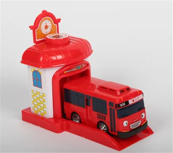 4buc coreea de Desene animate Tayo Garaj Oyuncak parcare Model mini din Plastic albastru Tayo Autobuz pentru Copii Brinquedo Masina cadou
