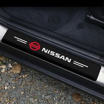 4buc Masina din Fibra de Carbon Auto Pragului de Ușă Protector Autocolant pentru Nissan Nismo X-trail Almera Qashqai, Tiida Teana Automobile Gadget-uri