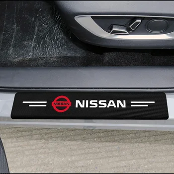 4buc Masina din Fibra de Carbon Auto Pragului de Ușă Protector Autocolant pentru Nissan Nismo X-trail Almera Qashqai, Tiida Teana Automobile Gadget-uri