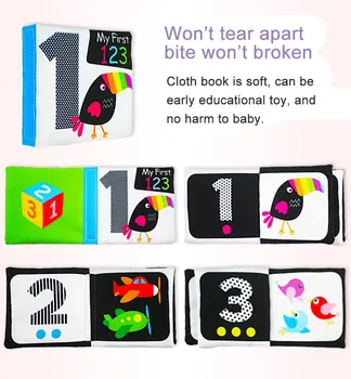 4BUC/Set Infant Pânză de Carte Copilul Prima Lectură Jucărie Forma de/Numărul/Culoare/Cuvânt Cognize Începutul Activității de Învățare a Cărți Jucării Educative
