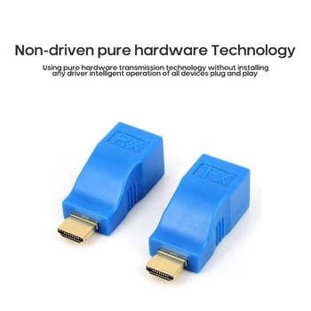 4K HDMI compatibil 30m Singur Cablu de Rețea Internet Rețea Card Mini Receptor 1.65 Gbps Semnal Adaptor compatibil HDMI Extender