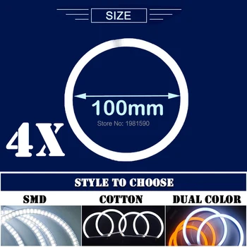 4x106mm bumbac light angel eyes inel kituri dual color pentru Seria 3 E46 Lift Coupe 2 Usi Coupe 2004-2006
