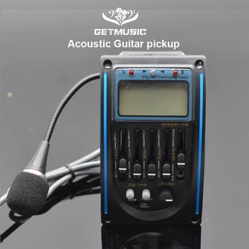 5-Bandă LC-5 cu Micro Telefon Chitara Acustica de preluare chitara EQ Preamp 5-Band Egalizator EQ Preluare Tuner LCD pentru Acustica Gita