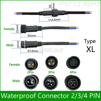 5 perechi conector Impermeabil Curent de 8A/12A/20A 2 pini / 3 pini / 4 pini cu cablu IP67 de sex feminin de sex masculin plug 1.0/1.5/2.5 (mm2)