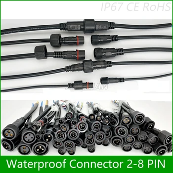 5 perechi conector Impermeabil Curent de 8A/12A/20A 2 pini / 3 pini / 4 pini cu cablu IP67 de sex feminin de sex masculin plug 1.0/1.5/2.5 (mm2)