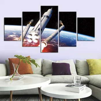 5 Piese Tablouri Canvas Cadrul HD Imprimă Imagini satelit Spațiu Poster Home Decor de Perete de Arta