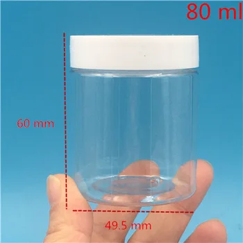 50pcs 30ML 40ML 50ML 80ML Clar Mini Sticlă de Plastic Mic Borcan Pentru produse Cosmetice Crema de Spice Alb Container de Transport Gratuit Botellas