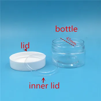 50pcs 30ML 40ML 50ML 80ML Clar Mini Sticlă de Plastic Mic Borcan Pentru produse Cosmetice Crema de Spice Alb Container de Transport Gratuit Botellas