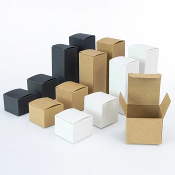 50pcs/cutie de ambalare ambalare produse cosmetice cadou cutie ulei esential de sticla Kraft cutie de carton alb negru cutie card disponibile în dimensiuni personalizate
