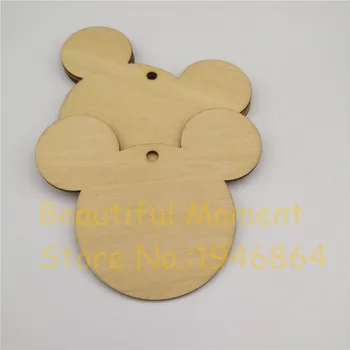 50pcs Lemn Mouse-ul Confetti, din lemn nefinisat, Mouse cap, Mouse-ul rustic decor,Decoratiuni Partid meșteșugul Ornamente DIY Xmas Decor