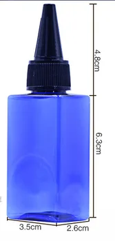 50ps 50ml Pătrat Sticla de Plastic Cu Duză Lungă Antet Pentru Ulei de Păr de Înaltă Calitate de Călătorie Crema Cosmetice Plastic Sticla de Sampon