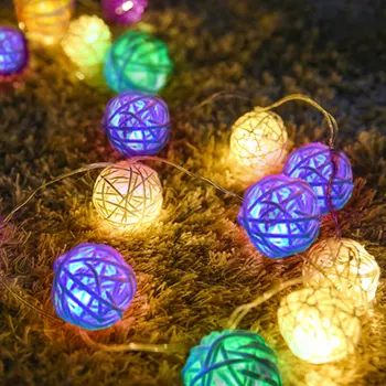 5m 40 de Rattan Bile LED String Ghirlanda de Lumina de Vacanță de Crăciun Zână Lumini Interior Decor în aer liber guirnalda luces exterior