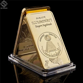 5PCS 1776 Illuminati Adam Weishaupt Bayern Ingolstadt Masonice Novus Ordo Seclorum Francmasoneria Medalion de Suveniruri Lingouri Bar