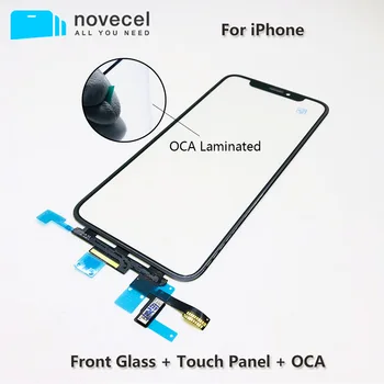 5pcs Display LCD Touch Screen Fața Exterioară Panou de Sticlă cu Cablu Flex OCA Laminate cu folie de plastic Pentru iPhone X Xs 11pro Max înlocuirea unor Piese