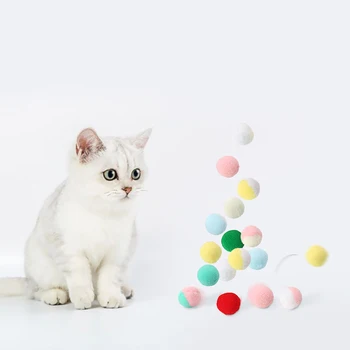 5PCS Pisică de Jucărie Colorat Minge Moale de Pluș Interactiv Pompom Mingea Cat Bell Ball Pisica Jucarie Pisica Amuzant Favoarea Jucărie de Formare pentru animale de Companie Jucării