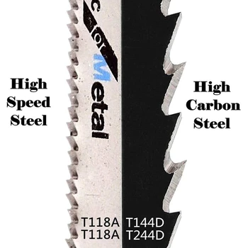 60PCS T Coadă Jigsaw Set Lame pentru Lemn material Plastic Metal Fierastraie Pendulare Include de T118A T144D&T244D pentru Lemn,Metal Tăiere
