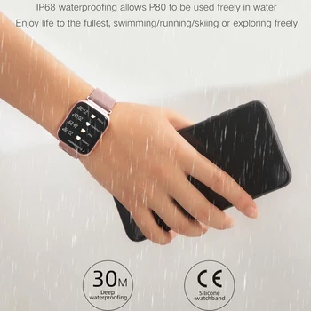 696 P70 Versiune Imbunatatita P80 Ceas Inteligent Femei IP68 rezistent la apa Smartwatch Rata de Inima Tensiunii Arteriale Pentru IPhone Samsung Huawei