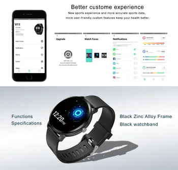 696 V11 Ceas Inteligent tensiunea de Vibrații Prognoza Meteo Smartwatch Bărbați Femei Activitate de Fitness Brățară pentru Android IOS