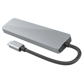 6in1 4K Tip C pentru HDMI, USB3.0 Micro-SD TF Card PD Hub Adaptor de Expansiune Doc