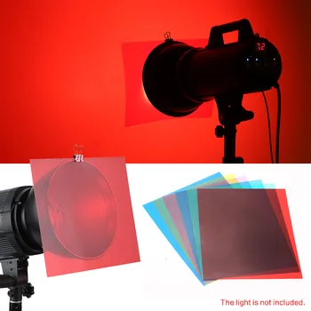 6pcs 25 * 20 cm Transparente de Iluminat 6 Culori Gel de Corecție Foi Filtre pentru Lumina Flash Speedlite (Rosu/ Albastru/ Verde/ etc)