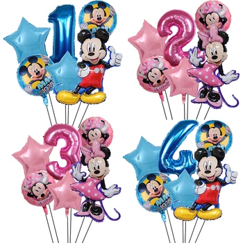 6pcs/Lot Disney Minnie Baloane Mickey Mouse Petrecerea de Ziua Decoratiuni Copil de Dus Decor Jucărie pentru Copii Balon cu Aer Globos Consumabile