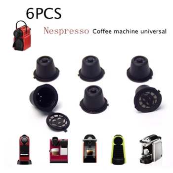 6Pcs se Potrivesc Pentru Cafea Nespresso Cana Filtru Reutilizabil Capsula de Cafea Filtre Cu Lingura Si Perie de Bucatarie Accesorii