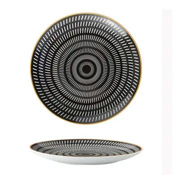 8-inch Stil Nordic Serie Geometrică Ceramică Placă de mic Dejun Vest Friptura Plat Farfurie Farfurie Farfurie cu Fructe Decor Agățat Placa