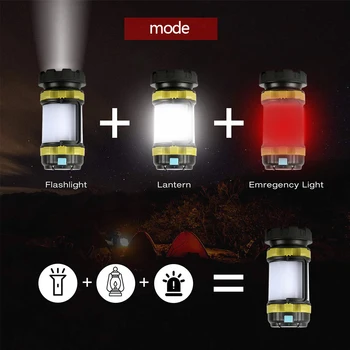 8000 de Lumeni cele Mai Luminoase LED-uri Lampă Felinar Portabil Camping Lumina USB Reîncărcabilă Estompat Lumina de Lucru rezistent la apa Lanterna Far