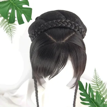 80cm Chineză Tradițională Hanfu Păr Cosplay Pentru Femei Hanfu Frizură Amuzant Menajera Cosplay Printesa articole pentru acoperirea capului Fotografie de Epocă