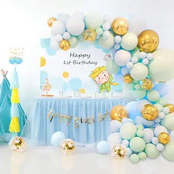 84pcs/set Macaron Albastru Pastel Ghirlanda Baloane Arcada Kit de Confetti Nunta Ziua de nastere Copil de Dus Aniversarea Decor