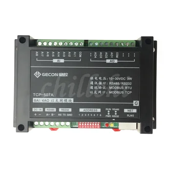 8AI4AO analogice de intrare și ieșire modulul Ethernet RS485 RJ45 232 interfață Modbus controller