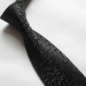 8cm Legăturilor Formale Bărbați Tradiționale Cravată Neagră Paisley Gravata