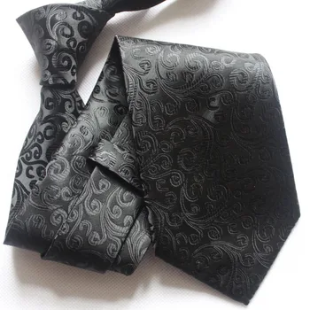 8cm Legăturilor Formale Bărbați Tradiționale Cravată Neagră Paisley Gravata