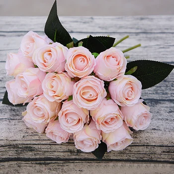 9/12/18pcs/lot Flori Artificiale buchet de Mireasa Alb Roz Thai Royal Rose flori de Matase Acasă Decorare Petrecere de Nunta Decor