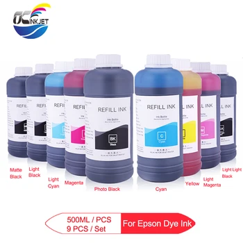 9 x 500 ml Refill Cerneala Dye Pentru Epson Stylus Pro 3800 3850 3880 3890 4800 4880 7880 9880 7890 9890 7908 P6000 P8000 11880 Printer