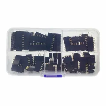 90pcs 2.54 mm pentru Arduino pot fi Stivuite Scut de sex Feminin Pin Header Sortiment Kit (Dublu Rând 3 / 4 / 6 / 8 / 10 Ace )