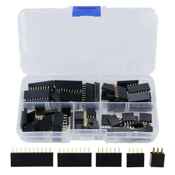 90pcs 2.54 mm pentru Arduino pot fi Stivuite Scut de sex Feminin Pin Header Sortiment Kit (Dublu Rând 3 / 4 / 6 / 8 / 10 Ace )