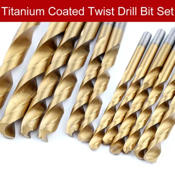 99pcs HSS Titan Acoperit Twist Drill Bit Setat la 1,5-10 mm Burghie Biți Kit Titan Nitrurat Twist Drill
