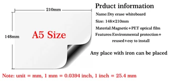 A5 Dimensiune Tablă Magnetică Magneți De Frigider Marker Bucătărie Acasă Forumuri Scris Autocolant Magneți 1 Radiera 3 Pen