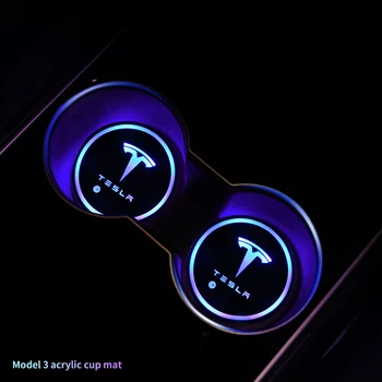 Accesorii auto Interior modificarea luminos cana de apa perna Pentru Tesla Model 3 X Y Led-uri auto styling autocolante