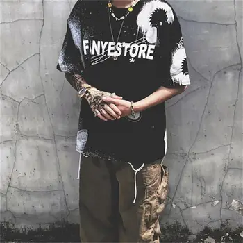 Aelfric M-Eden Graffiti Scrisoare De Imprimare Hip Hop Tricou Streetwear Bărbați 2020 Casual De Vara Tshrt Maneci Scurte Harajuku Topuri Supradimensionate