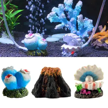 Aer Piatră Barbotor Decoratiuni Acvariu Vulcan Sea Pearl Shell Coral flori Rezervor de Pește Ornament